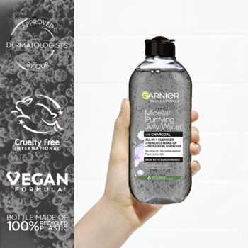 Skin Naturals Micellar Purifying Jelly Water - Micelárna voda s aktívnym uhlím proti čiernym bodkám
